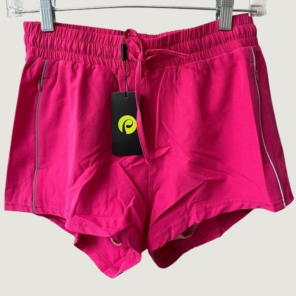 Pinspark Athletic Shorts Quick Dry Zipper Pockets Womens Small Hot Pink NWT